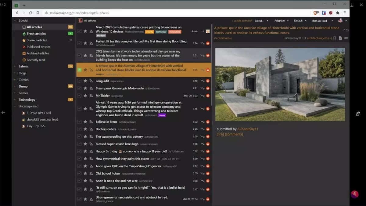 RSS interface