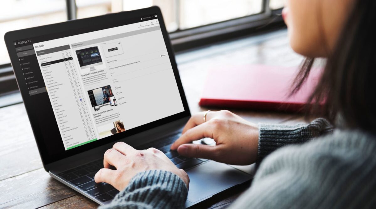 Girl working at a laptop